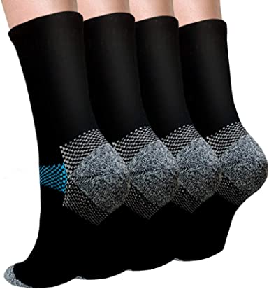 Photo 1 of Compression Socks for Women & Men Circulation - Plantar Fasciitis Anti-Blister Crew Socks Support for Athletic Running- s/m
