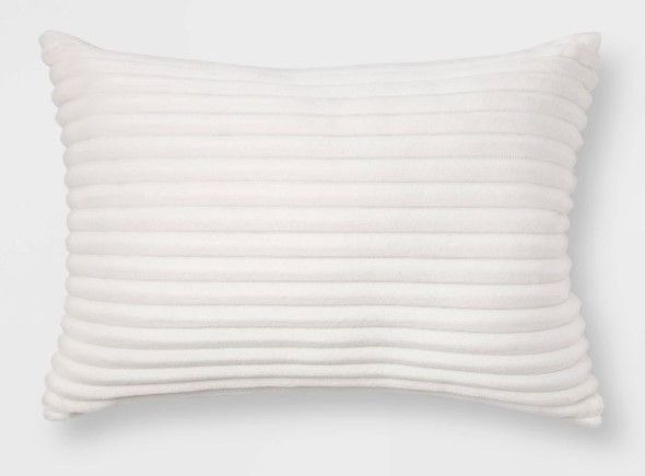 Photo 1 of (X3) Oblong Cut Plush Decorative Throw Pillow - Room Essentials