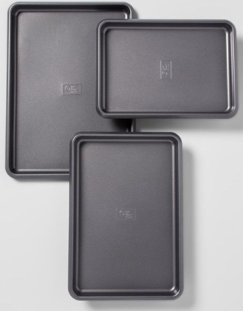 Photo 1 of (X2) Set of 3 Non-Stick Cookie Sheets Carbon Steel - Made By Design