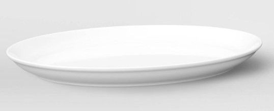 Photo 1 of (X2) 18" x 14" Porcelain Oval Serving Platter White - Threshold