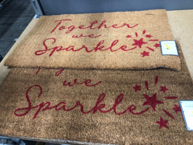 Photo 2 of (X2) 1' 6" x 2' 6" 'Together We Sparkle Doormat - Threshold