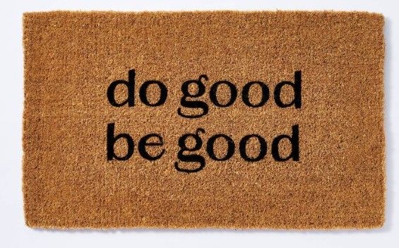 Photo 1 of (X2) 1'6"x2'6" Do Good Be Good Doormat Black - Threshold designed with Studio McGee