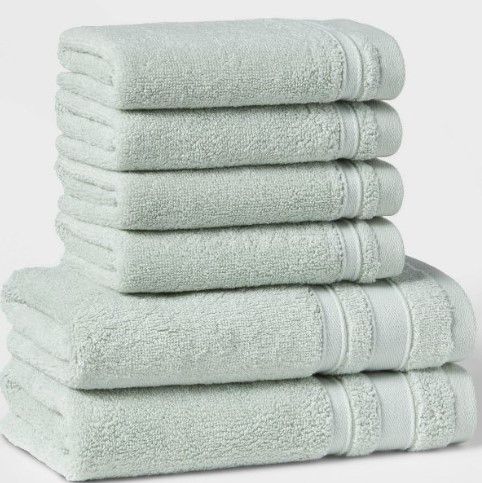 Photo 1 of (X2) 6 PCS Performance Value Hand Towel and Washcloth Set - Threshold