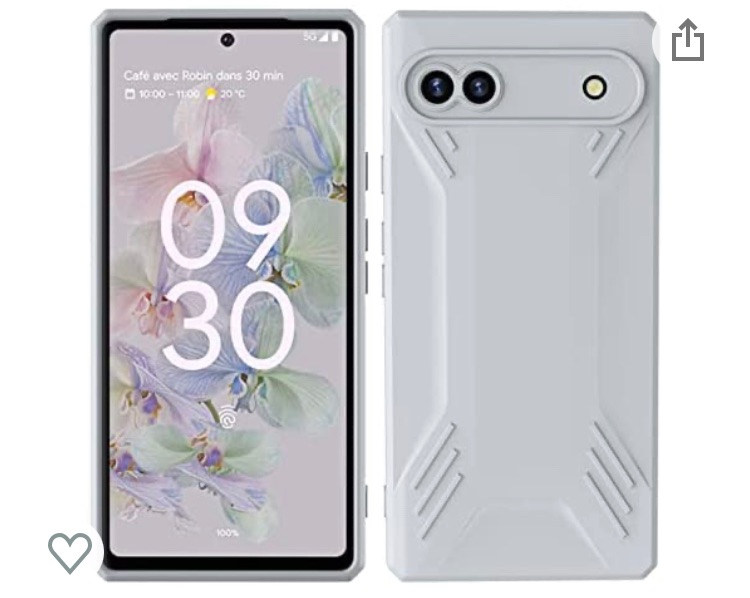 Photo 2 of Feitenn for Google Pixel 6A 5G Case,Slim Lightweight Rugged Case,[Soft TPU][Shockproof][Responsive Button][Thermal Protection] Phone Case for Pixel 6A 5G 2022 (Black and grey) 2 pack