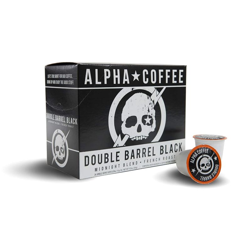 Photo 1 of Alpha Coffee – Double Barrel Black - 24 Count Coffee Pods - Premium Gourmet Craft Dark/French Roast Coffee | Veteran Owned - Specialty Small Batch Roasted Coffee | 100% Arabica Beans
