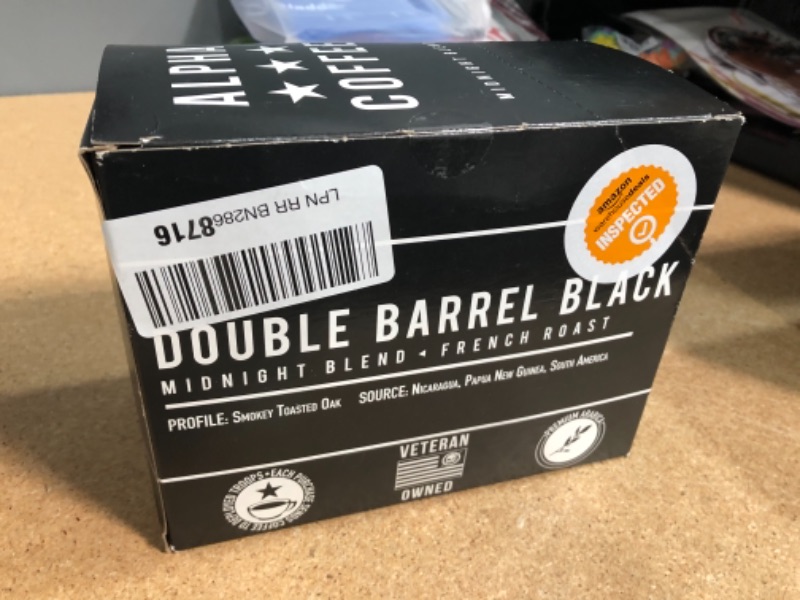 Photo 1 of Alpha Coffee – Double Barrel Black - 24 Count Coffee Pods - Premium Gourmet Craft Dark/French Roast Coffee | Veteran Owned - Specialty Small Batch Roasted Coffee | 100% Arabica Beans
