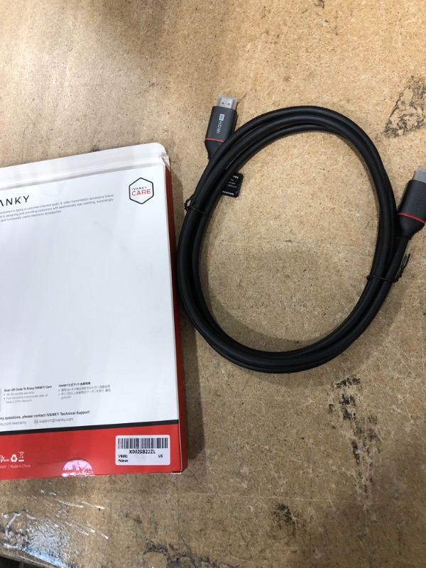 Photo 2 of 8K HDMI 2.1 Cable 6.6FT/2M, IVANKY Certified High Speed HDMI 2.1 Cable, 4K@120Hz 8K@60Hz 48Gbps, 144Hz, 7680P, DTS:X, eARC, HDR, for Fire TV/Roku TV/PS4 5/Xbox Series X