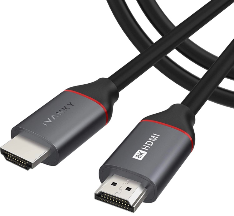 Photo 1 of 8K HDMI 2.1 Cable 6.6FT/2M, IVANKY Certified High Speed HDMI 2.1 Cable, 4K@120Hz 8K@60Hz 48Gbps, 144Hz, 7680P, DTS:X, eARC, HDR, for Fire TV/Roku TV/PS4 5/Xbox Series X