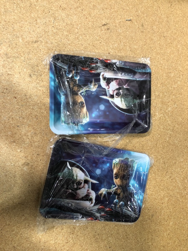 Photo 1 of baby yoda and groot rolling trays, 2 pack 