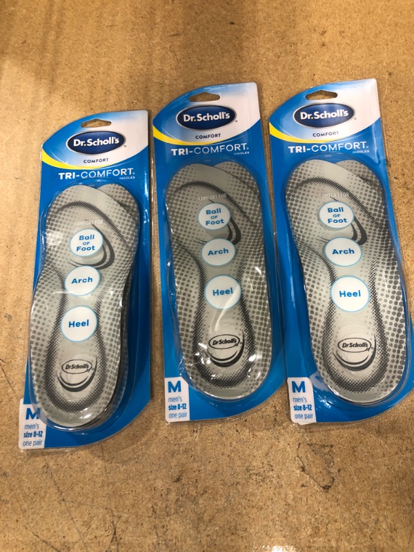 Photo 2 of 3 Packs of Dr. Scholl’s Tri-Comfort Shoe Insoles for Men (8-12) Inserts with FlexiSpring Arch Support 