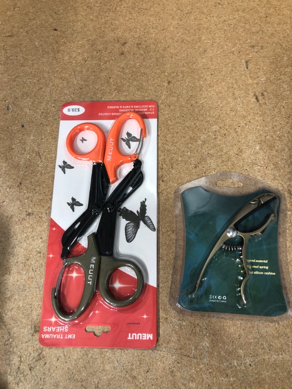 Photo 1 of 2 Sets of MEUUT Medical Scissor Trauma Shears & Capo For Acoustic Guitar 