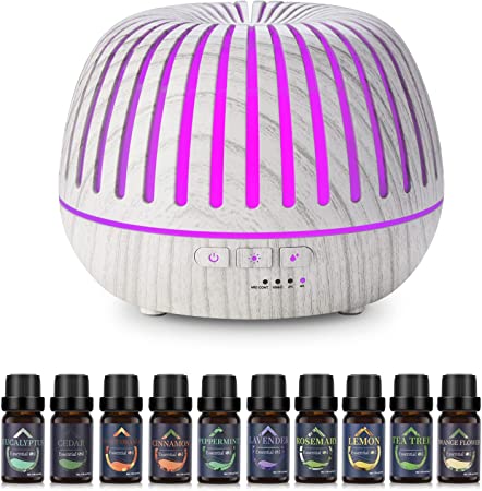 Photo 1 of Essential Oil Diffuser ,10 Essential Oils ?500ml Ultrasonic Aromatherapy Diffuser , Cool Mist Humidifier for Large Room Home, Baby Bedroom?14 Color LightsWaterless Auto Shut-Off