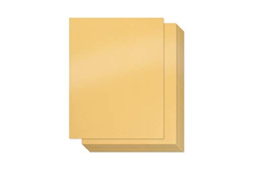 Photo 1 of Gold Metallic Paper - 100-Pack Golden Shimmer Paper, Paper Crafting Supplies, Perfect for Flower Making, Ticket, Invitation, Stationery, Scrapbook Use, Printer Friendly, 80lb Text, 8.5 x 11 Inches