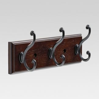 Photo 1 of 10" 3-Scroll Hook Rack - Cocoa/Soft iron - Threshold 2 pack