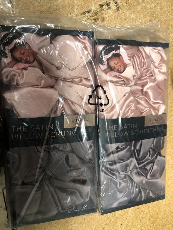 Photo 1 of 2pk Satin Pillow Scrunchie - Kitsch 2 sets 