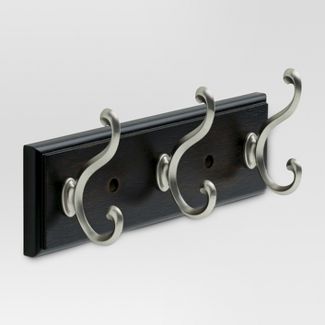 Photo 1 of 10" 3-Scroll Hook Rack -Vintage Black/Nickel - Threshold
2 sets 