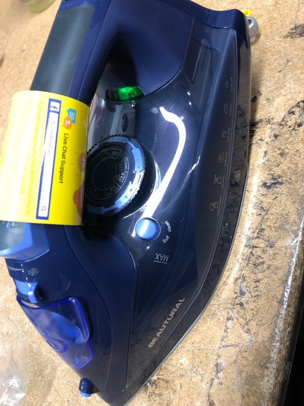 Photo 2 of BEAUTURAL Steam Iron with Precision Thermostat Dial, Ceramic Coated Soleplate, 3-Way Auto-Off, Self-Cleaning, Anti-Calcium, Anti-Drip