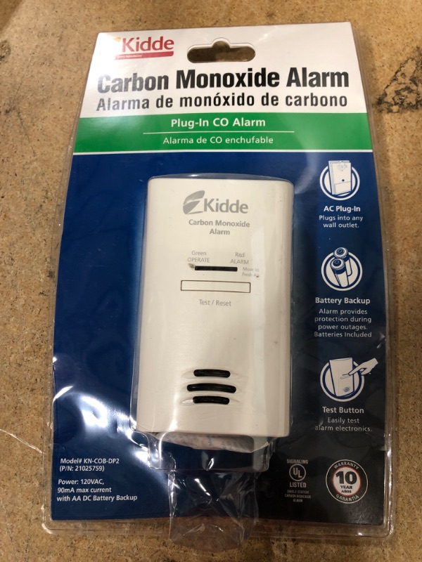 Photo 2 of Kidde Carbon Monoxide Detector, AC Plug-In with Battery Backup, CO Alarm with Replacement Alert
