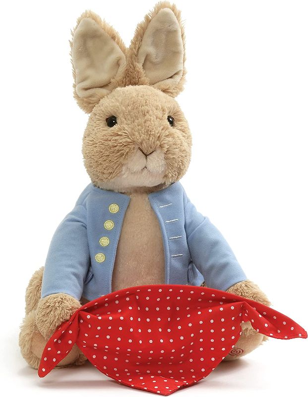 Photo 1 of GUND Beatrix Potter Animated Peek-a-Boo Peter Rabbit Sound and Motion Plush Stuffed Animal, 10"
