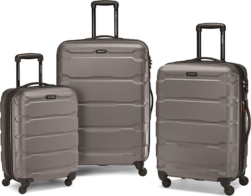 Photo 1 of Samsonite Omni PC Hardside Expandable Luggage with Spinner Wheels, Silver, 3-Piece Set