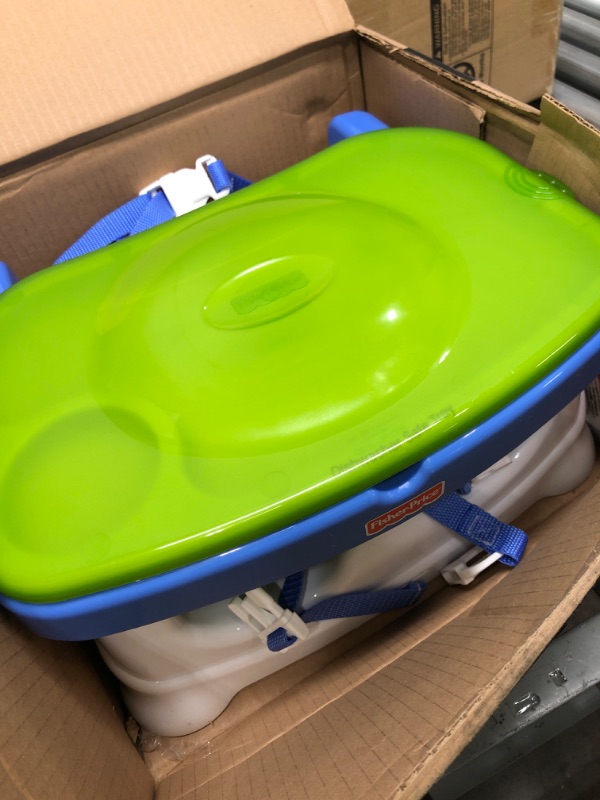 Photo 1 of Fisher-Price Baby Booster Feeding Seat, Blue/Green/Gray