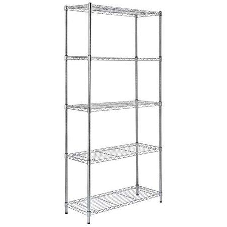 Photo 1 of 5-Shelf Adjustable Heavy Duty Storage Shelving Unit (350 Lbs Loading Capacity per Shelf) Steel Organizer Wire Rack Chrome (36L X 14W X 72H)
