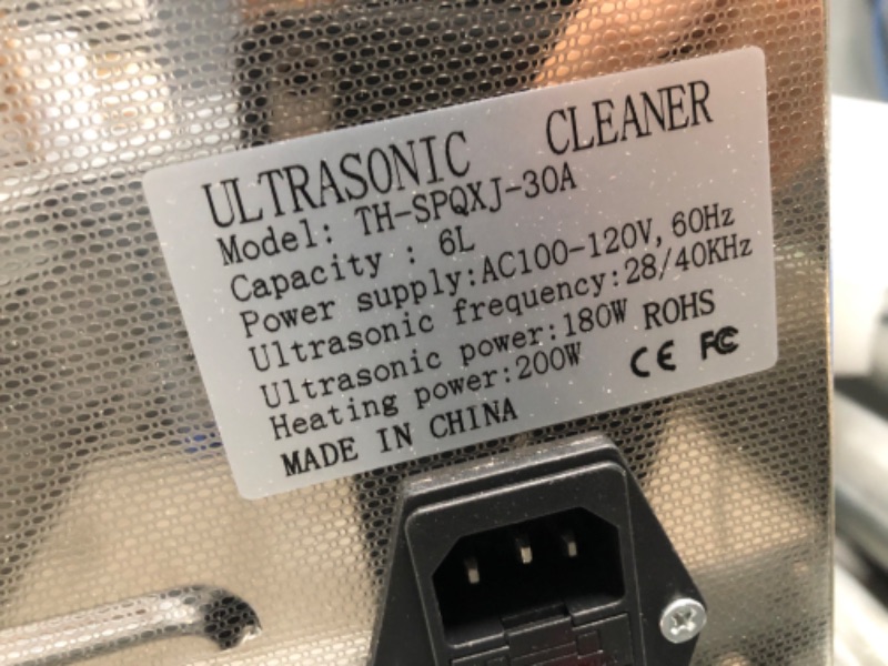 Photo 7 of ***PARTS ONLY***Ultrasonic Carburetor Cleaner Dual Frequency Cleaner 6L Stainless Steel Digital Lab Ultrasonic Cleaners with Timer Heater LED Screen
