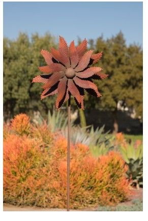 Photo 1 of Alpine Red Flower Windmill Garden Stake, 72 Inch Tall