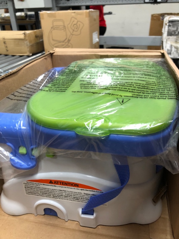 Photo 1 of Fisher-Price Baby Booster Feeding Seat, Blue/Green/Gray