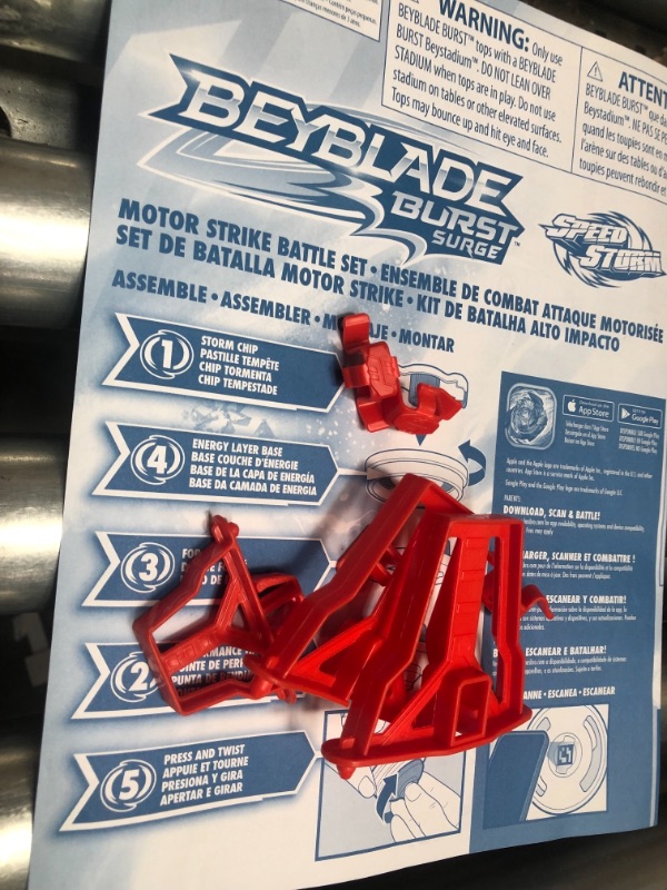 Photo 2 of BEYBLADE Burst Surge Speedstorm Motor Strike Battle Set -- Battle Game playset with Motorized Stadium