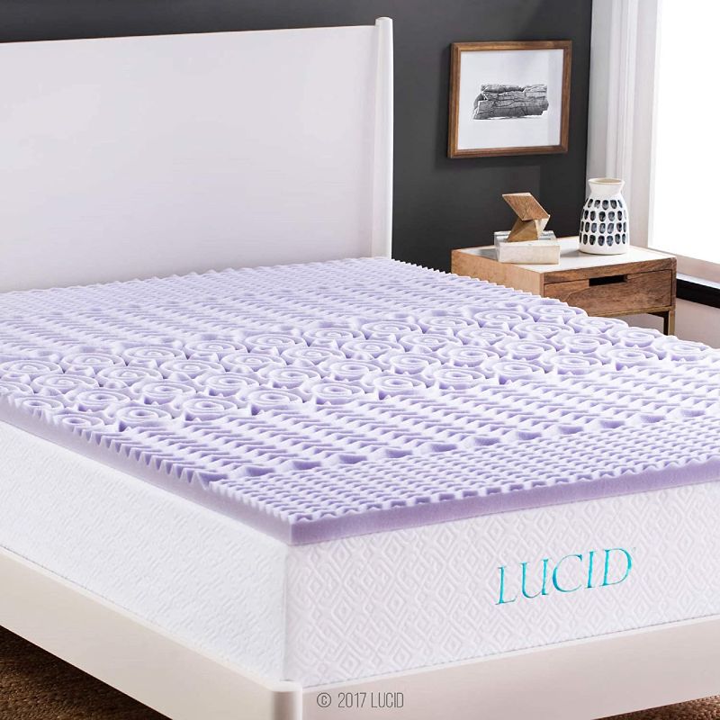 Photo 1 of 
LUCID 2 Inch 5 Zone Lavender Memory Foam Mattress Topper - Twin