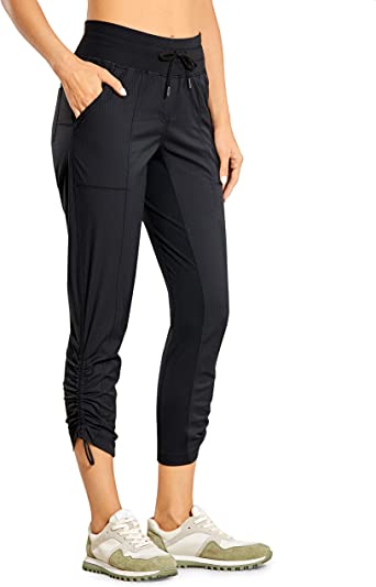 Photo 1 of CRZ YOGA Womens Studio Casual 7/8 Pants 25" - Lightweight Workout Outdoor Athletic Track Travel Lounge Joggers Pockets
