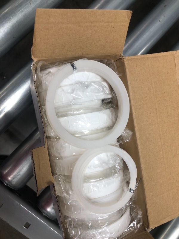 Photo 2 of 16-Pack Plastic Mason Jar Lids with Sealing Rings - Plastic Storage Caps for Ball Kerr Canning Jars - 8 Regular Mouth and 8 Wide Mouth Jar Lids - 100% Sealing
