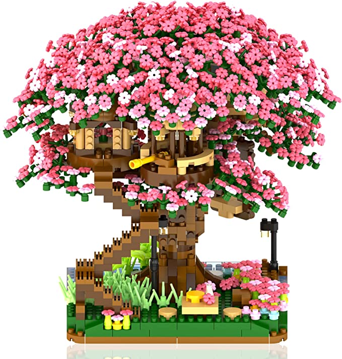 Photo 1 of 2008PCS Cherry Bonsai Tree Building Sets for Girls and Boys, Mini Building Blocks of Cherry Blossom Bonsai Tree kit,Mini Bricks Sakura Tree House, Good Gift Choice for Kids and Adults.
