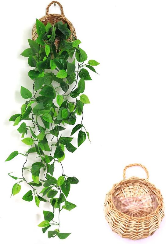 Photo 1 of  Artificial Hanging Plants, 3.5ft Ivy Vine Fake Leaves Green Chain for Indoor Outdoor Wall Home Room Garden Wedding Garland Decoration(Basket Included)
3 PACK