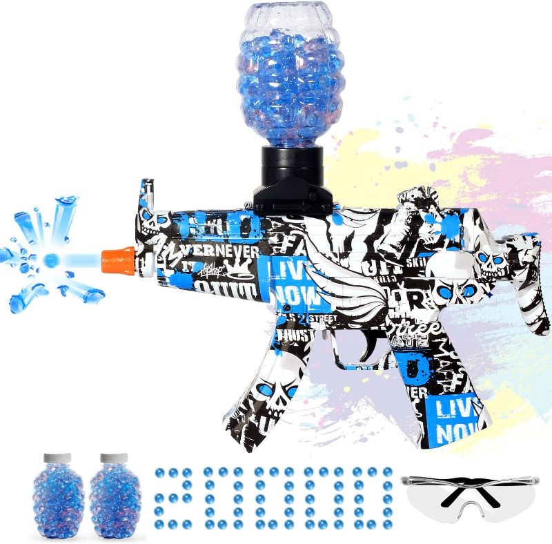 Photo 1 of Electric Gel Ball Blaster, Splatter Ball Blaster with 20000 Water Beads, Surppannyc MP-5 Gel Water Ball Toys for Outdoor Activities Shooting Game Gift for Boys and Girls Ages 8+ ?Blue?