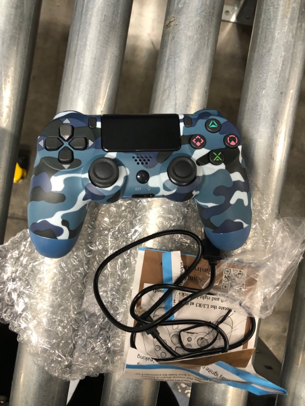 Photo 2 of TOPAD Wireless Game Controller Compatible for PS4 with Enhanced Remote Joystick /Audio/Touch pad,Compatible with Playstation 4/Slim/Pro Console,with Charging Cable(Camo Blue)
