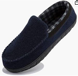 Photo 1 of (TWO LEFT SLIPPERS)
NewDenBer Men's Moccasin Slippers with Indoor Outdoor Memory Foam Sole, Soft Warm Slip On House Shoes
SIZE 9