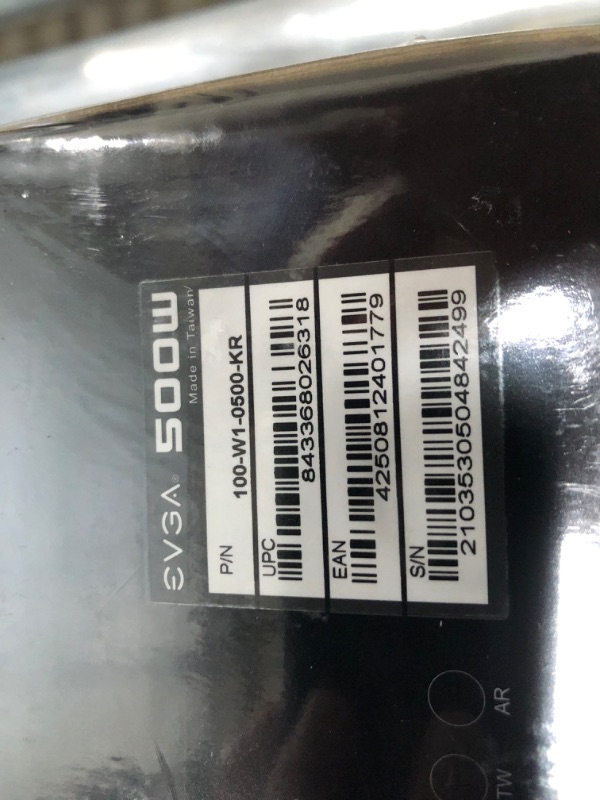 Photo 1 of EVGA 500 W1, 80+ WHITE 500W Power Supply( 100-W1-0500-KR)
