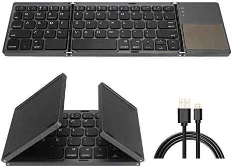 Photo 1 of Foldable Bluetooth Keyboard, Tri- Folding Portable Wireless Keyboard with Touchpad, USB Rechargable BT Wireless Keyboard for Android, Windows System Laptop Tablet Smartphone Device(Gray)
