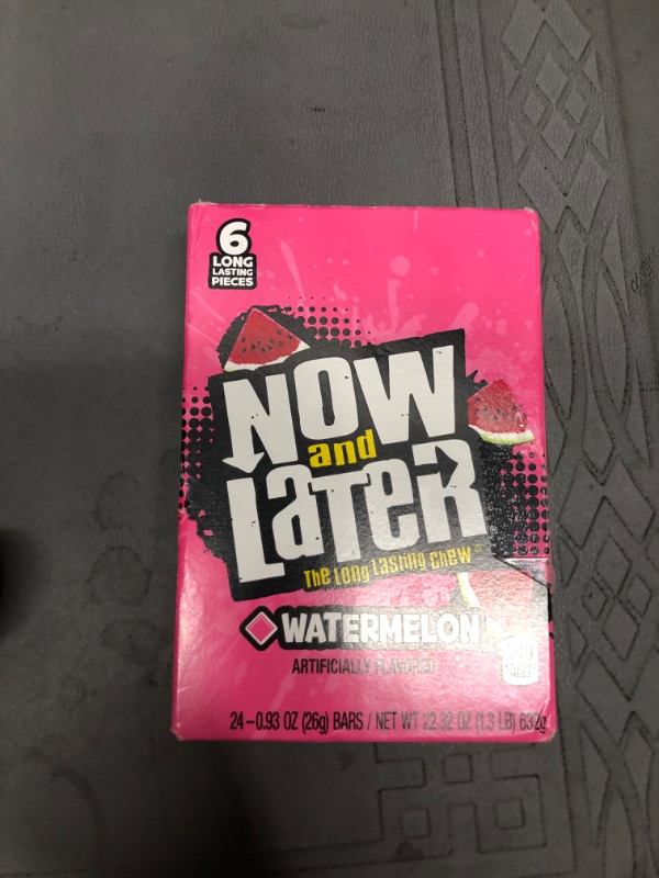 Photo 2 of  1 Pack Now and Later Original Watermelon Taffy Chews Candy (Expires September 1 2022)
