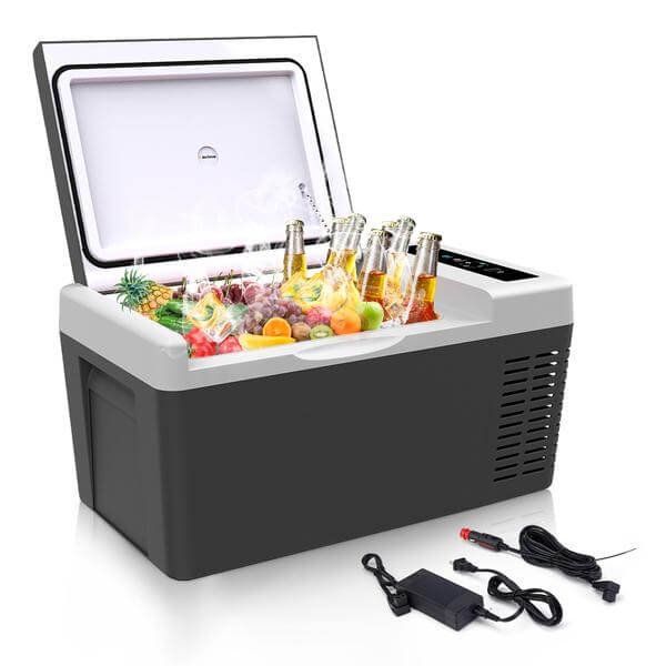 Photo 1 of F40C4TMP Portable Refrigerator 20 Quart 12 Volt Freezer (-7.6?~50?) Car Fridge With Compressor 110-240V AC For Camping, Truck, RV, Travel, Boat and Home Use
