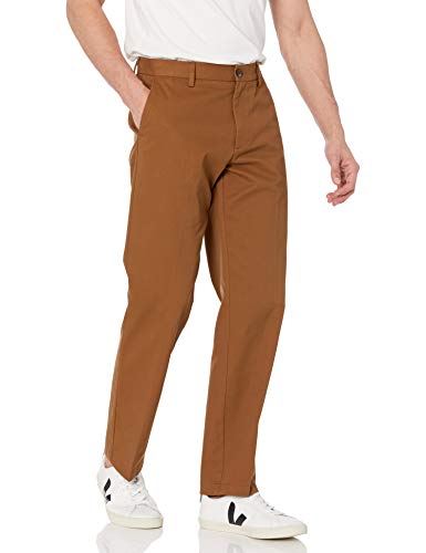 Photo 1 of Amazon Essentials Men's Classic-Fit Wrinkle-Resistant Flat-Front Chino Pant, Dark Khaki Brown, 32W X 32L