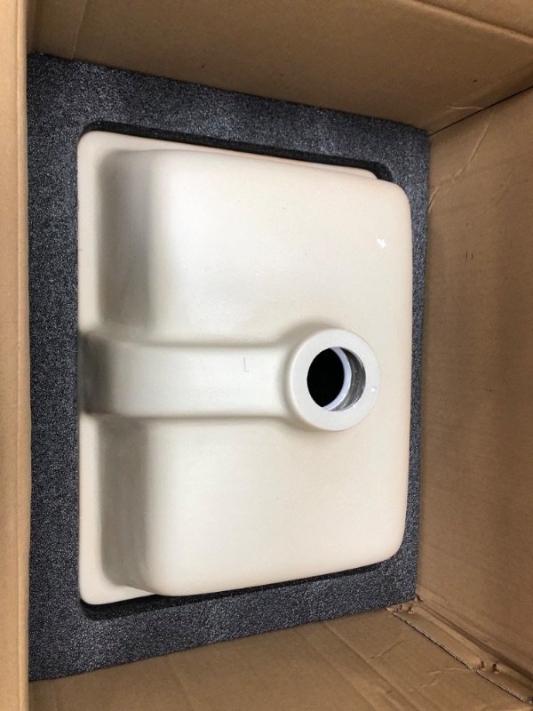 Photo 3 of 16 Inch Undermount Bathroom Sink Small Rectangle Undermount Sink White Ceramic Under Counter Bathroom Sink with Overflow (15.7"x11.8")
