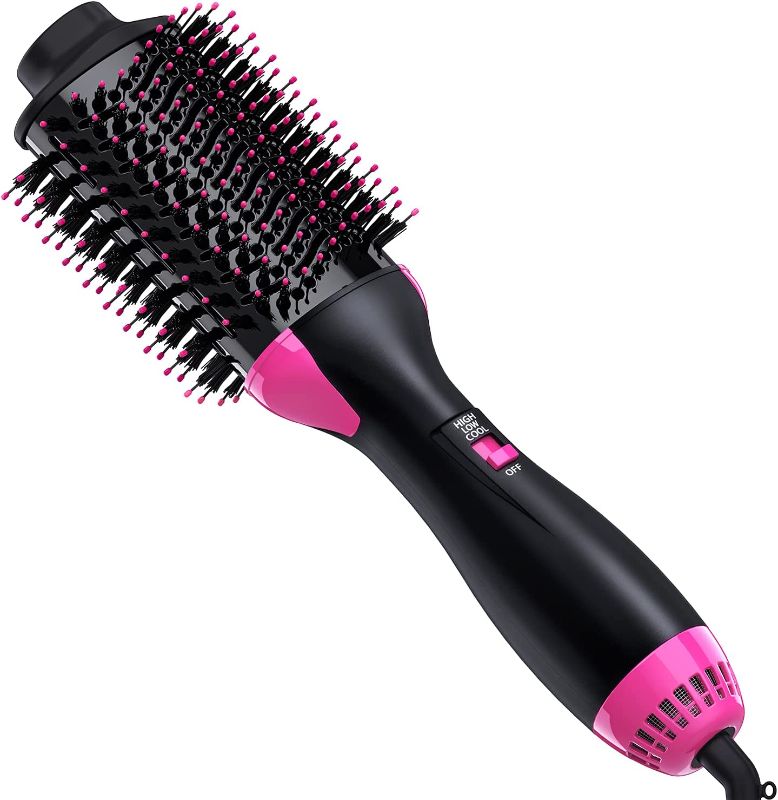 Photo 1 of Hair Dryer Brush Blow Dryer Brush in One, 3 in 1 Hair Dryer and Styler Volumizer with Negative Ion Anti-frizz Blowout Ceramic Coating Hot Air Brush, Mothers Day Gifts for Mom, 75MM Oval Shape
