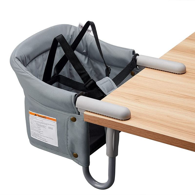 Photo 1 of Hook On Chair, VEEYOO Clip On High Chair Folding Fast Table Chair with Storage Bag, Portable Baby Feeding Seat Attach to Table for Home and Travel