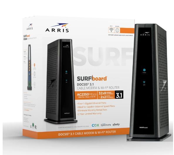 Photo 1 of ARRIS SURFboard 32x8 DOCSIS 3.1 Cable Modem & AC2350 Dual-Band Wi-Fi Router