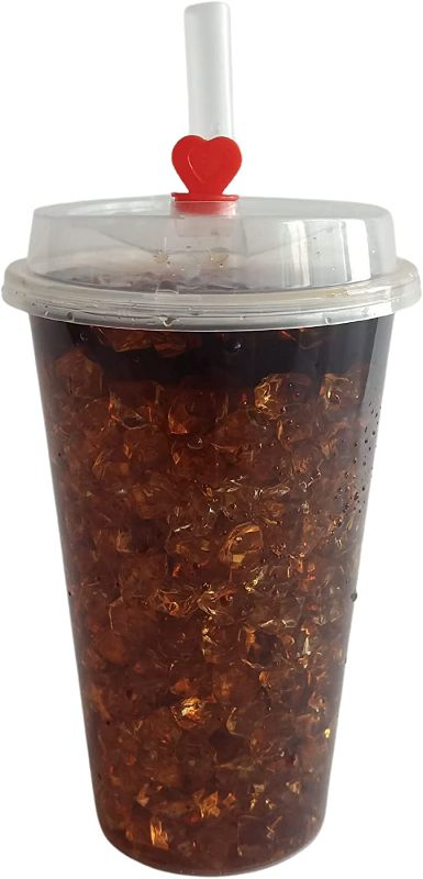 Photo 1 of [100 Sets - 16 oz.] Tankon Disposable Clear Plastic Cups With Lids and Straws. Cold | Hot Coffee Cups With Lids. Premium Quality, Heavy Duty - Injection Molding.
