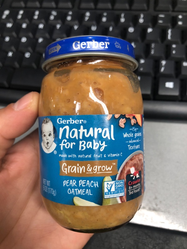 Photo 2 of **best by: 9/30/2023**
Gerber 3rd Food Glass Pear Peach Oatmeal Baby Meals - 6oz
12count