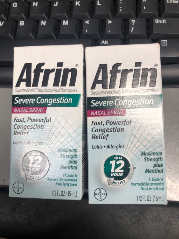 Photo 1 of **Best by: 05/2023**
Afrin Severe Congestion Nasal Spray 0.5 Oz by Afrin
2pack